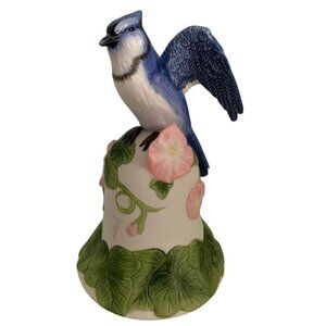 Avon Blue Jay Figurine with Morning Glories Porcelain Collectibles Bird Lovers G